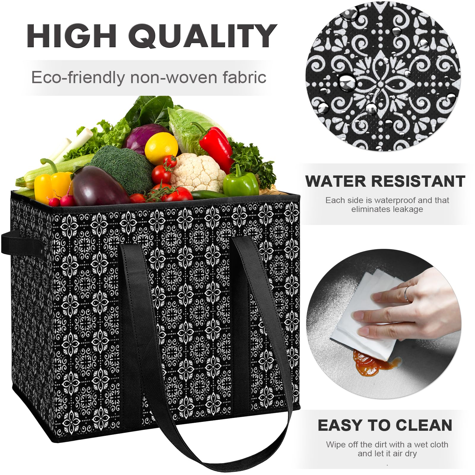 Bolsas WISELIFE plegables con cierre, fáciles de guardar.