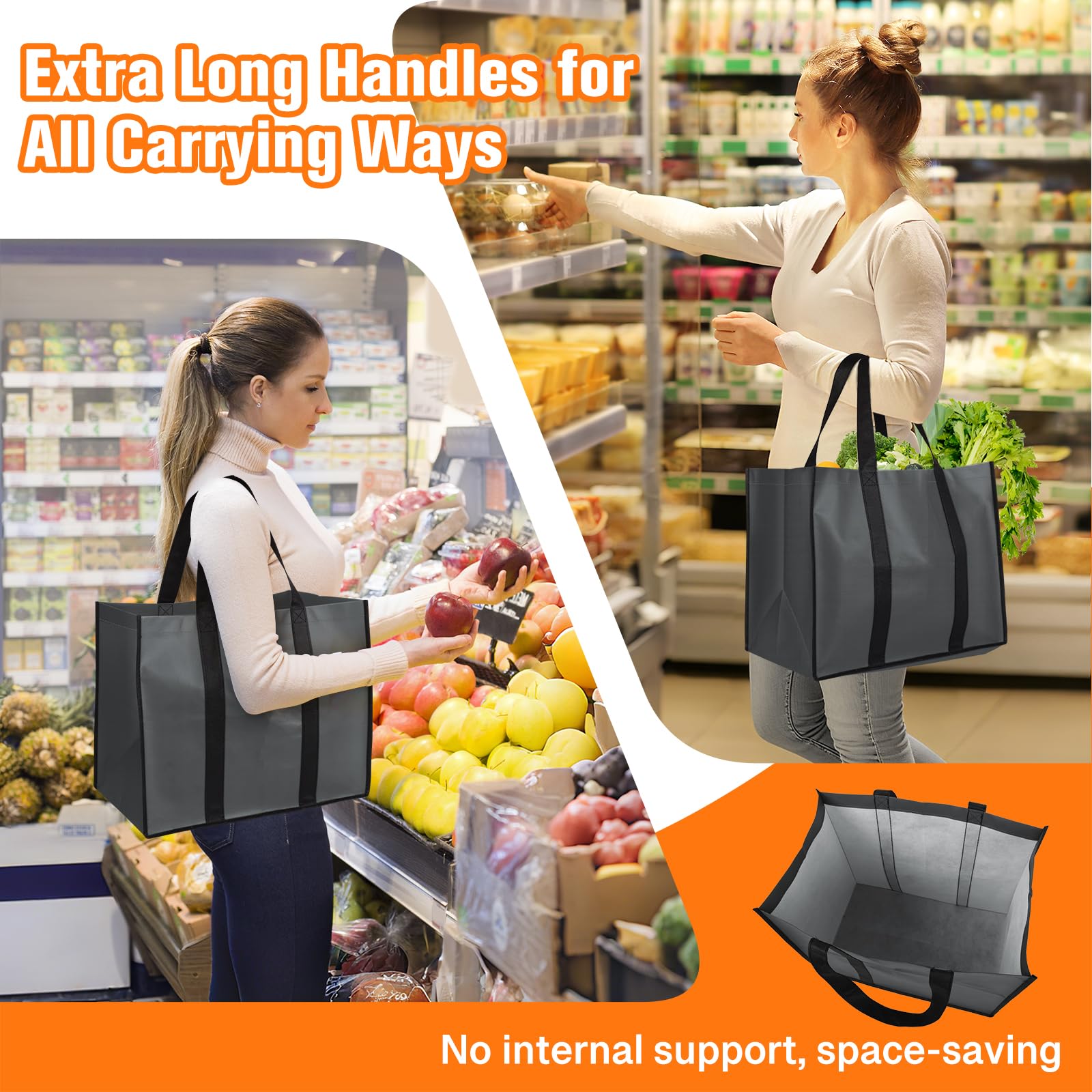 Bolsas Wiselife impermeables en gris, fáciles de limpiar tras la compra