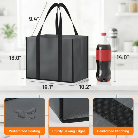 Bolsas Wiselife plegables en gris para almacenamiento compacto