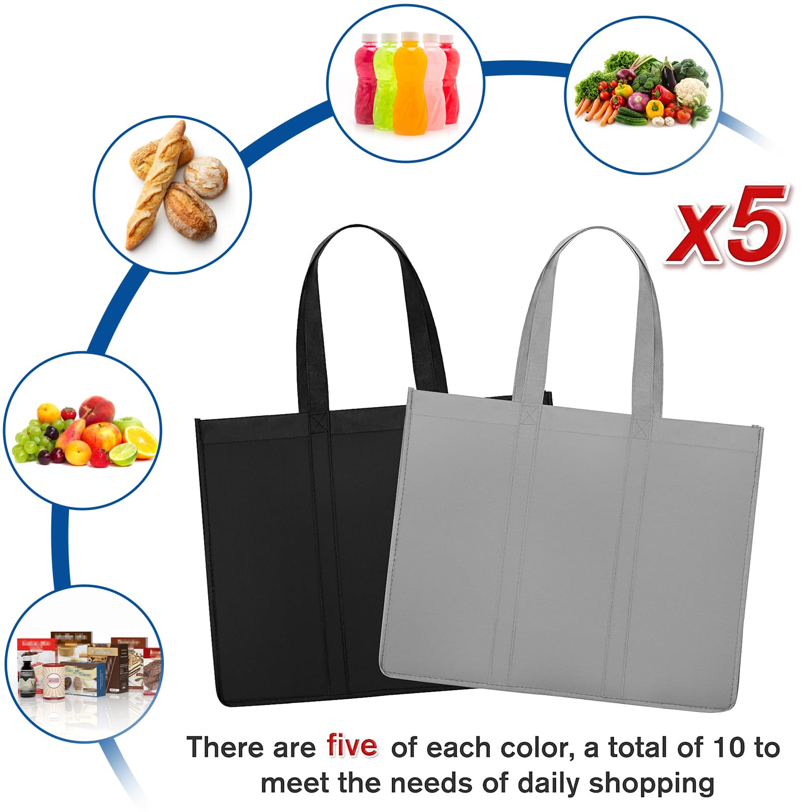 Bolsas WISELIFE con tejido resistente para cargas pesadas sin rasgaduras