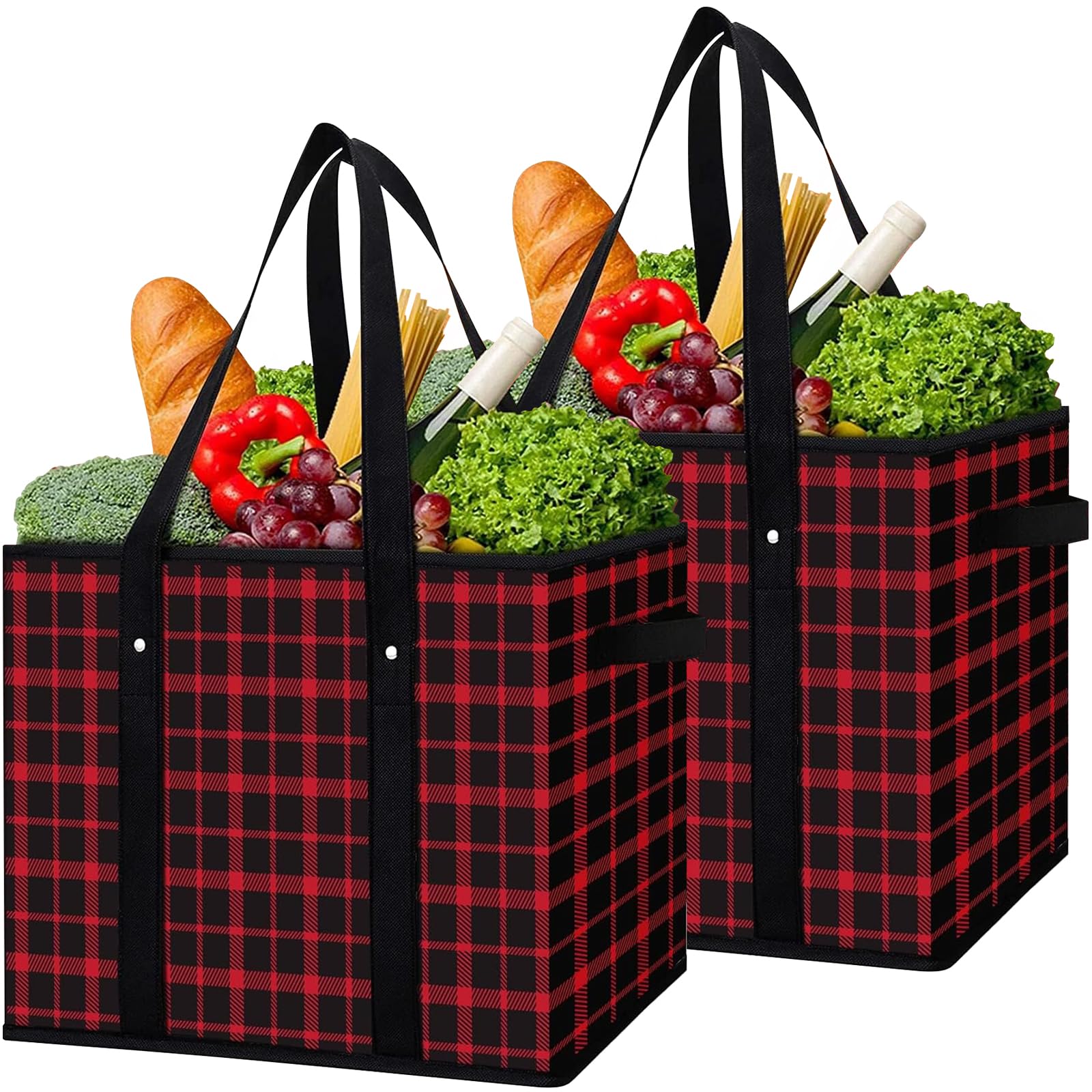 Bolsas Wiselife rojas, vista frontal para compras reutilizables.