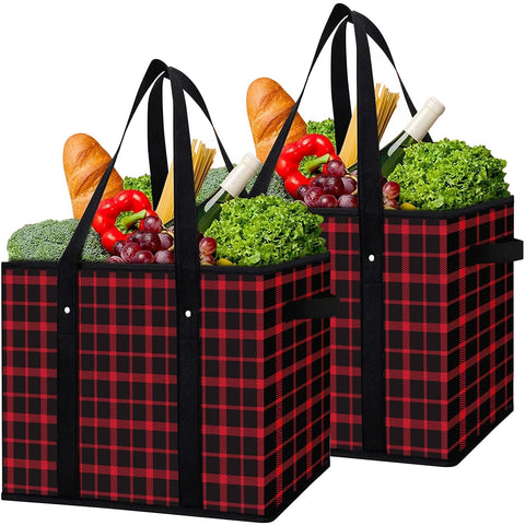 Bolsas Wiselife rojas, vista frontal para compras reutilizables.