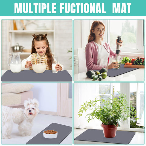 WISELIFE mat gris multiuso, ideal para secar tazas y utensilios de cocina.