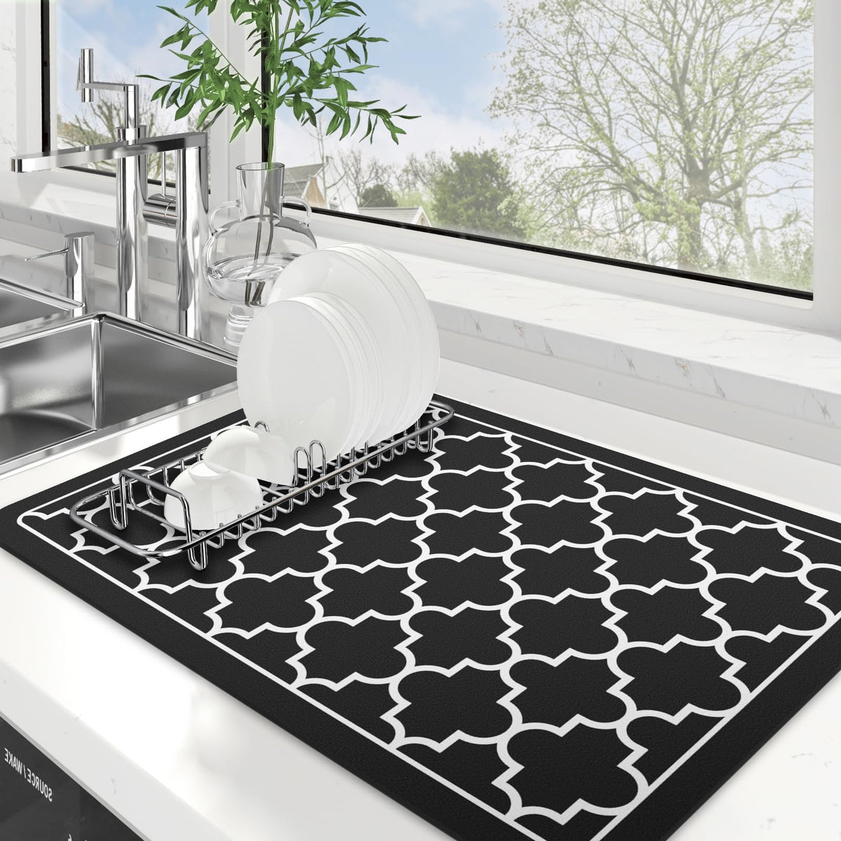WISELIFE alfombrilla secado de platos en la encimera para secado rápido.
