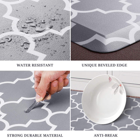 WISELIFE tapete cocina uso multitarea gris para áreas de pie