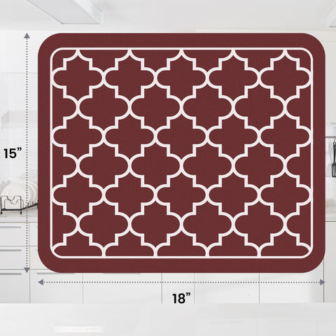 WISELIFE tapete secado platos, diseño de cuatro hojas para cocina elegante.
