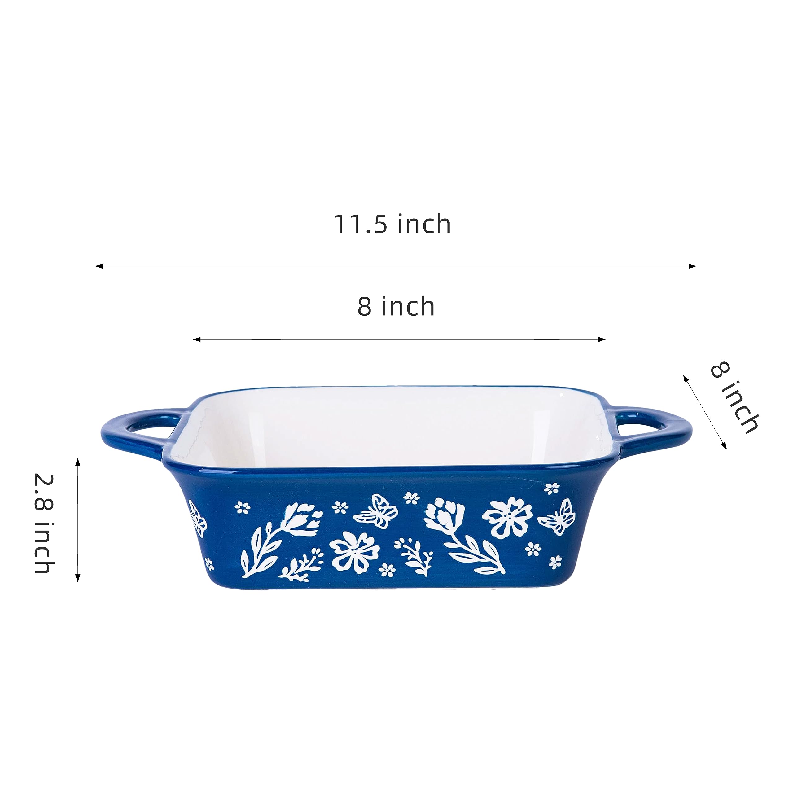 Wisenvoy bandeja cerámica 8x8, retiene el calor para mantener la comida tibia.
