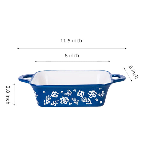 Wisenvoy bandeja cerámica 8x8, retiene el calor para mantener la comida tibia.