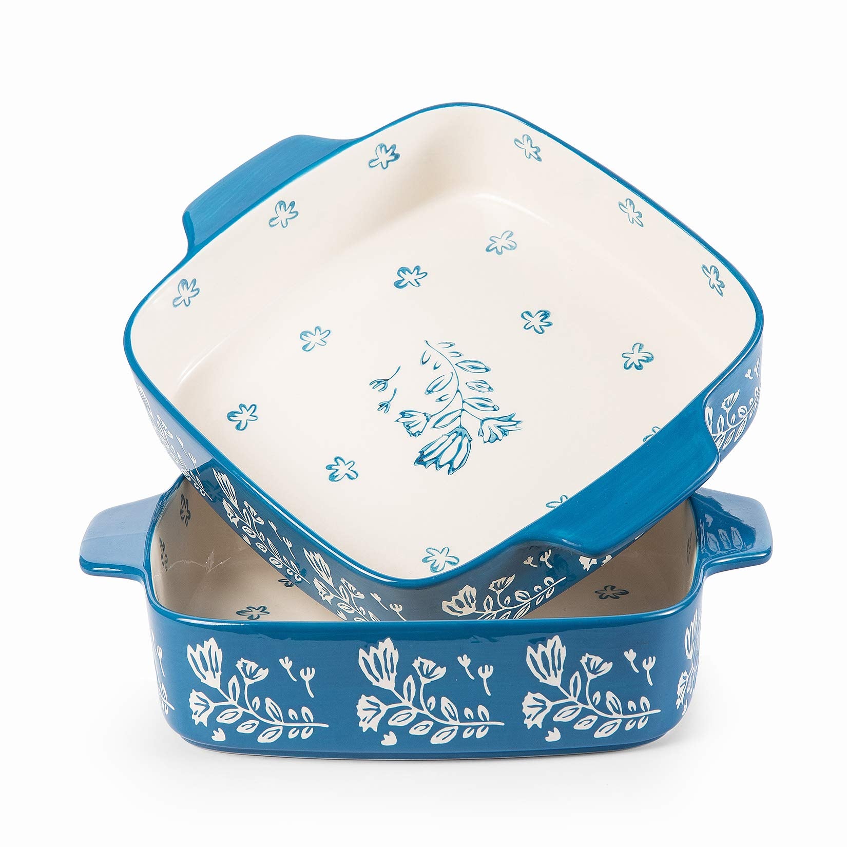 Bandeja Wisenvoy 9x9 frontal con diseño floral para hornear.