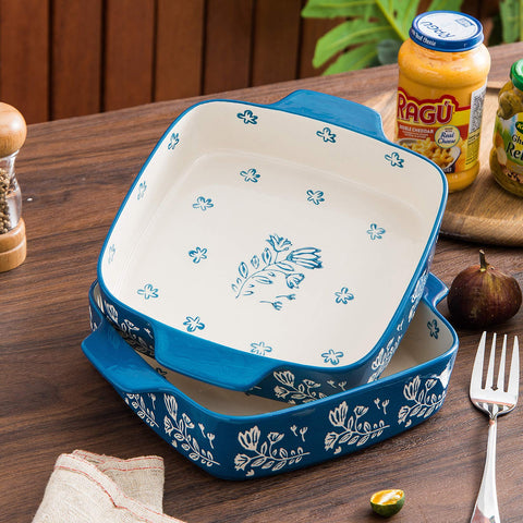 Bandeja Wisenvoy 9x9 detalle de patrón, ideal para gratinados.