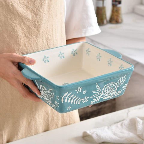 Bandeja Wisenvoy ceramica 8x8, limpieza fácil gracias a superficie lisa.