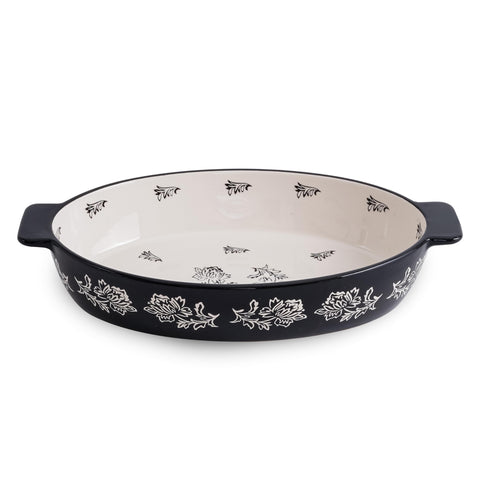 Wisenvoy Cazuela cerámica oval, ideal para hornear y servir gratinados.