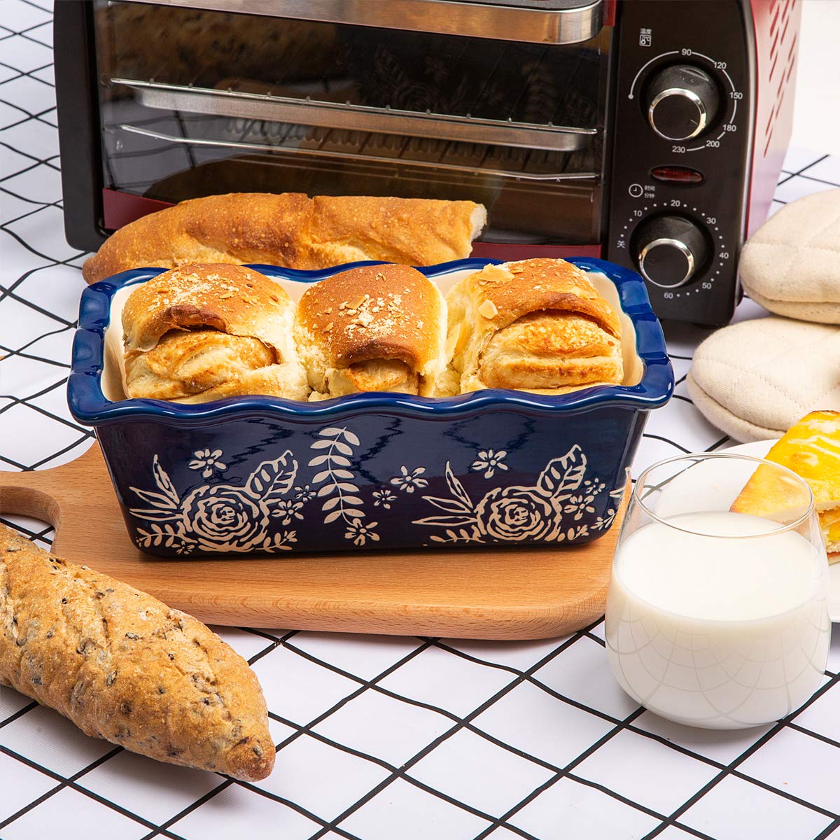 Wisenvoy pan de molde cerámico interior, superficie lisa para limpieza