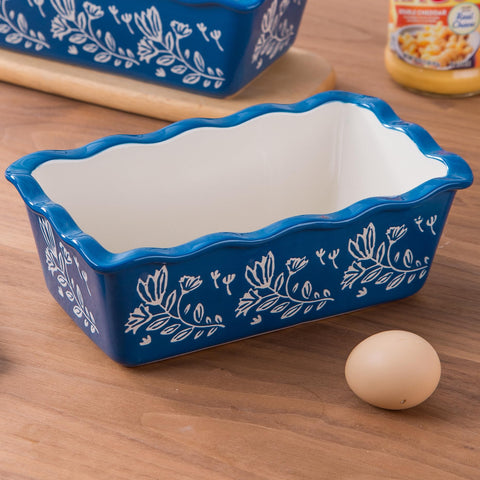 Wisenvoy pan cerámico con patrón pintado a mano, añade estilo a la mesa.