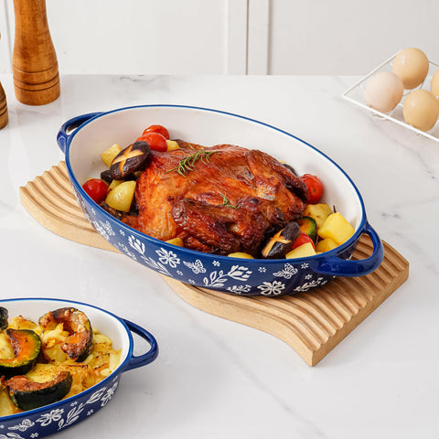 Wisenvoy pan lasagna ceramico oval: versatil para gratinar y servir.