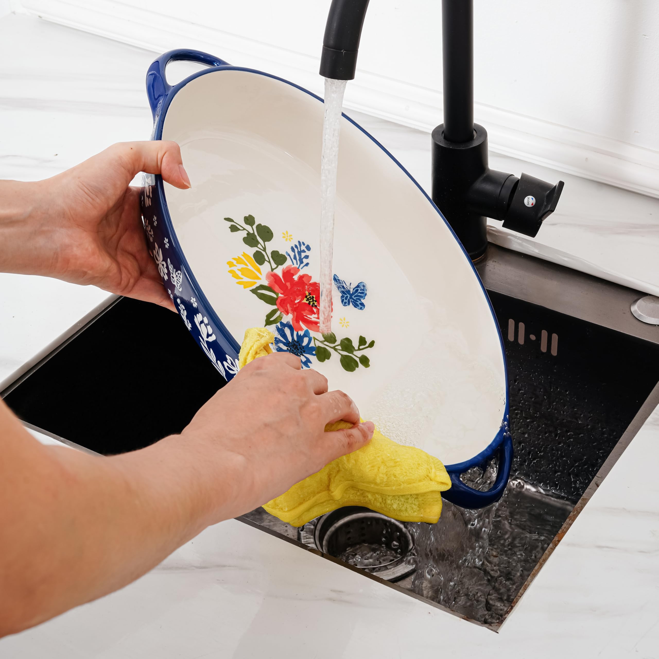 Wisenvoy plato hornear ceramica oval: apto para horno y servir en mesa.