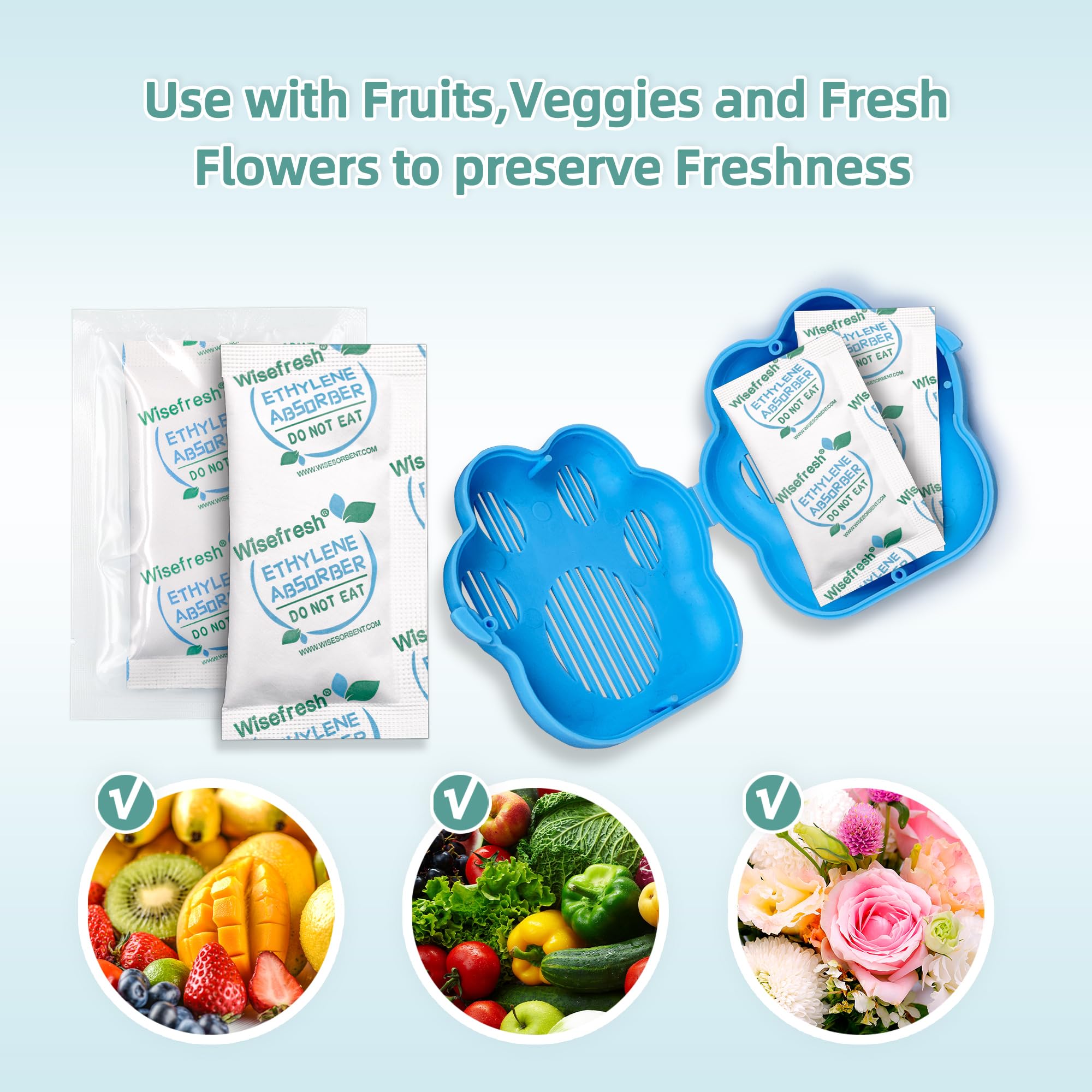 Incluye 30 paquetes para proteger frutas y verduras en casa.