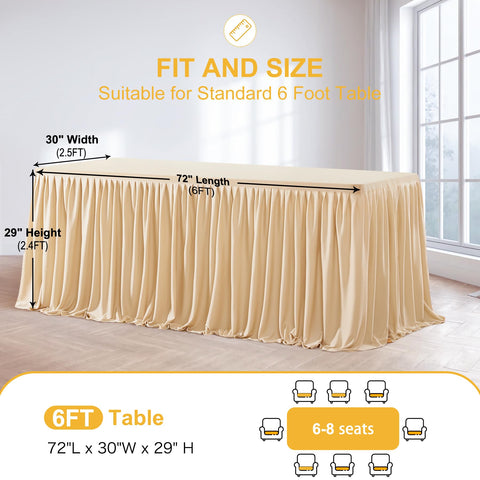 Wish Care: mantel rectangular champagne poliester resistente a arrugas para uso diario.