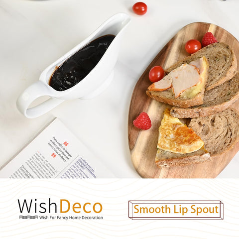 WishDeco Jarra de cerámica resistente para crema y salsas.