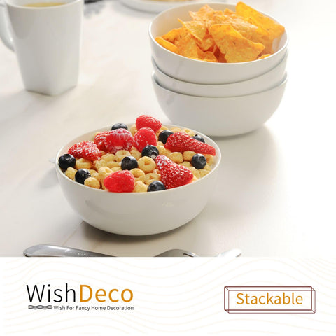 WishDeco tazones blanco, empaque seguro para entrega y uso inmediato.