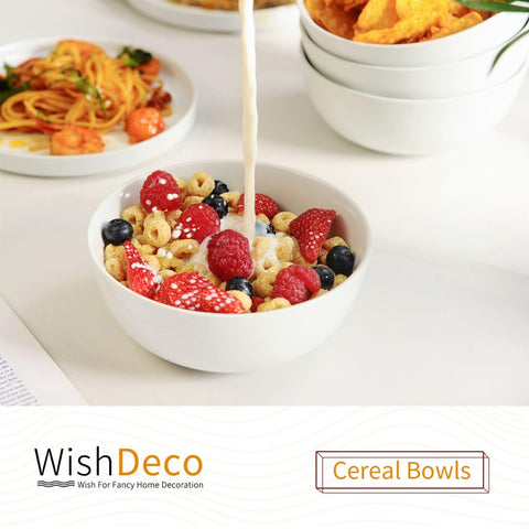 WishDeco tazones sopa blancos cerámica 6in, perfectos para caldos caseros y porciones cómodas.