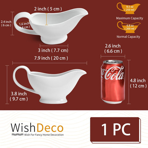 WishDeco Jarra para salsa con vertido limpio en la mesa.