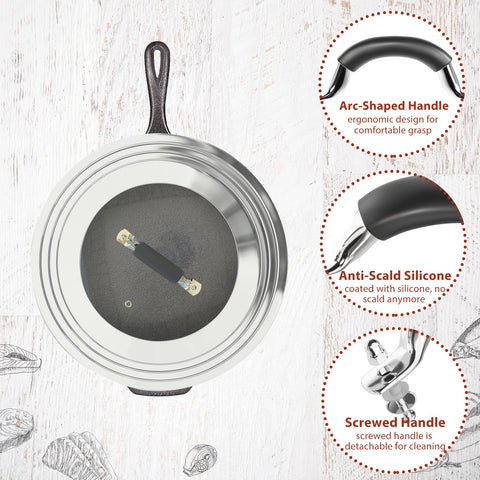 WishDirect tapa universal 15 pulgadas, vidrio templado con ventilación para control de vapor