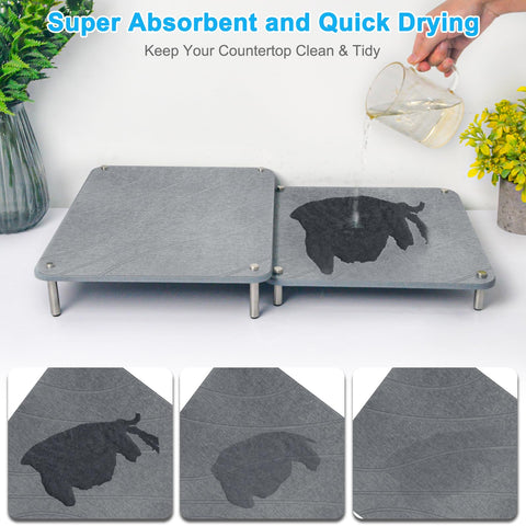Wishfly alfombrilla secado piedra media para tazas y cuencos.