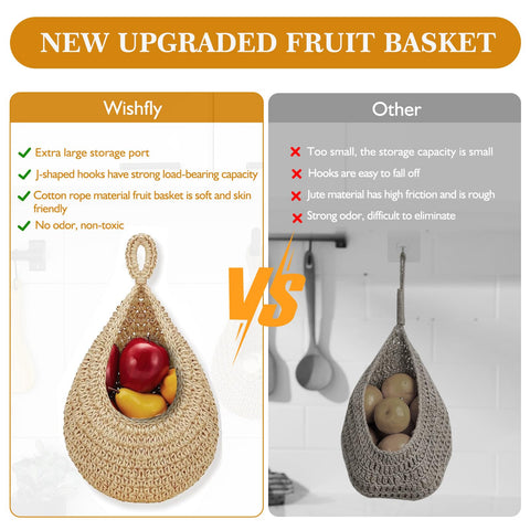 Cesta colgante Wishfly para frutas, varias capas para ordenar frutas y verduras.