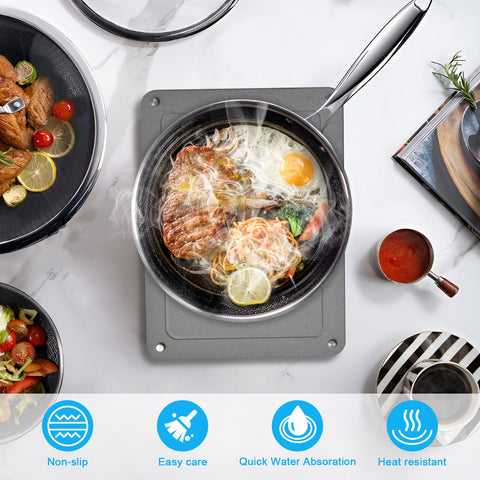 Wishfly base antideslizante con pies de acero inoxidable.