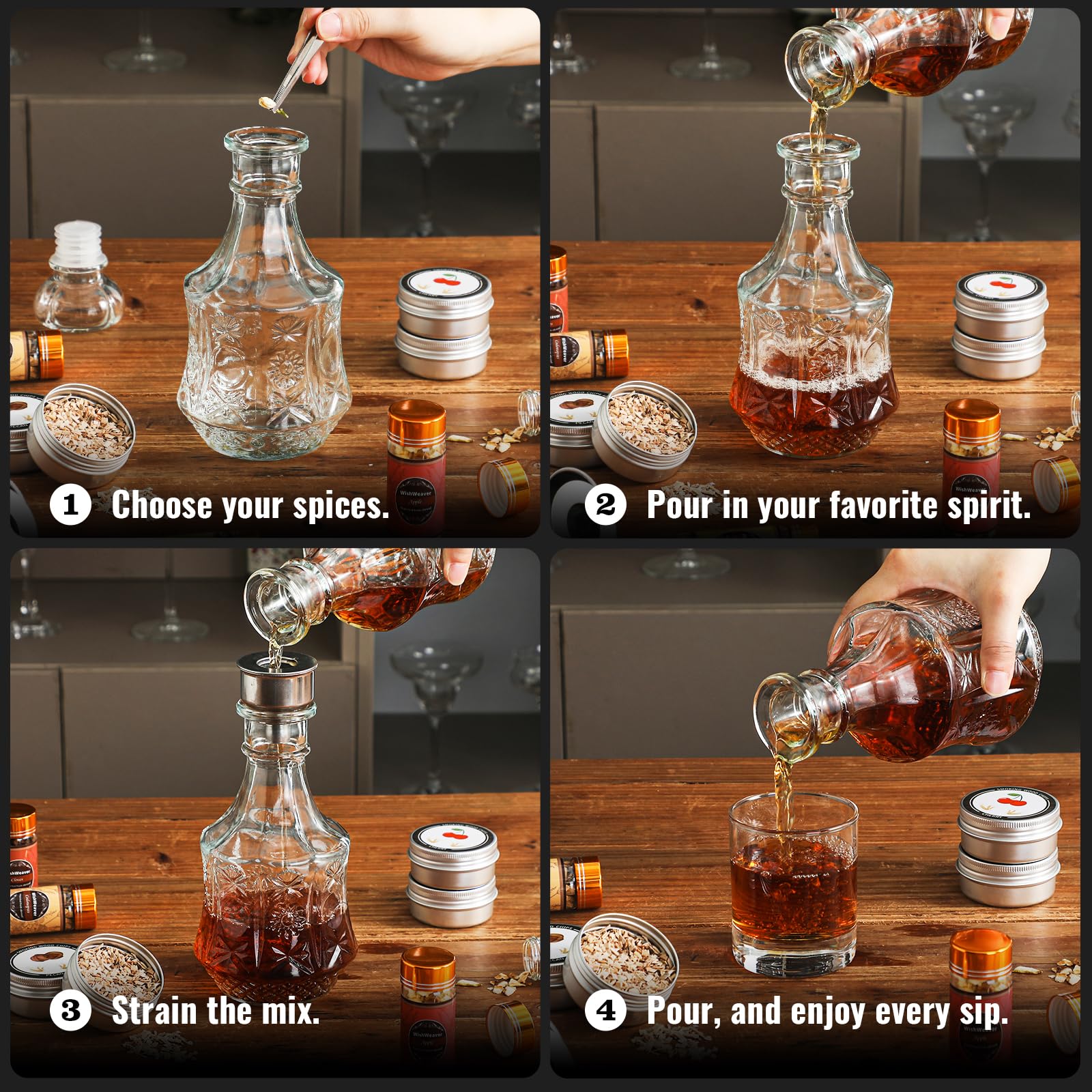 WishWeaver botánicos para infusion, acentos de sabor versátiles.