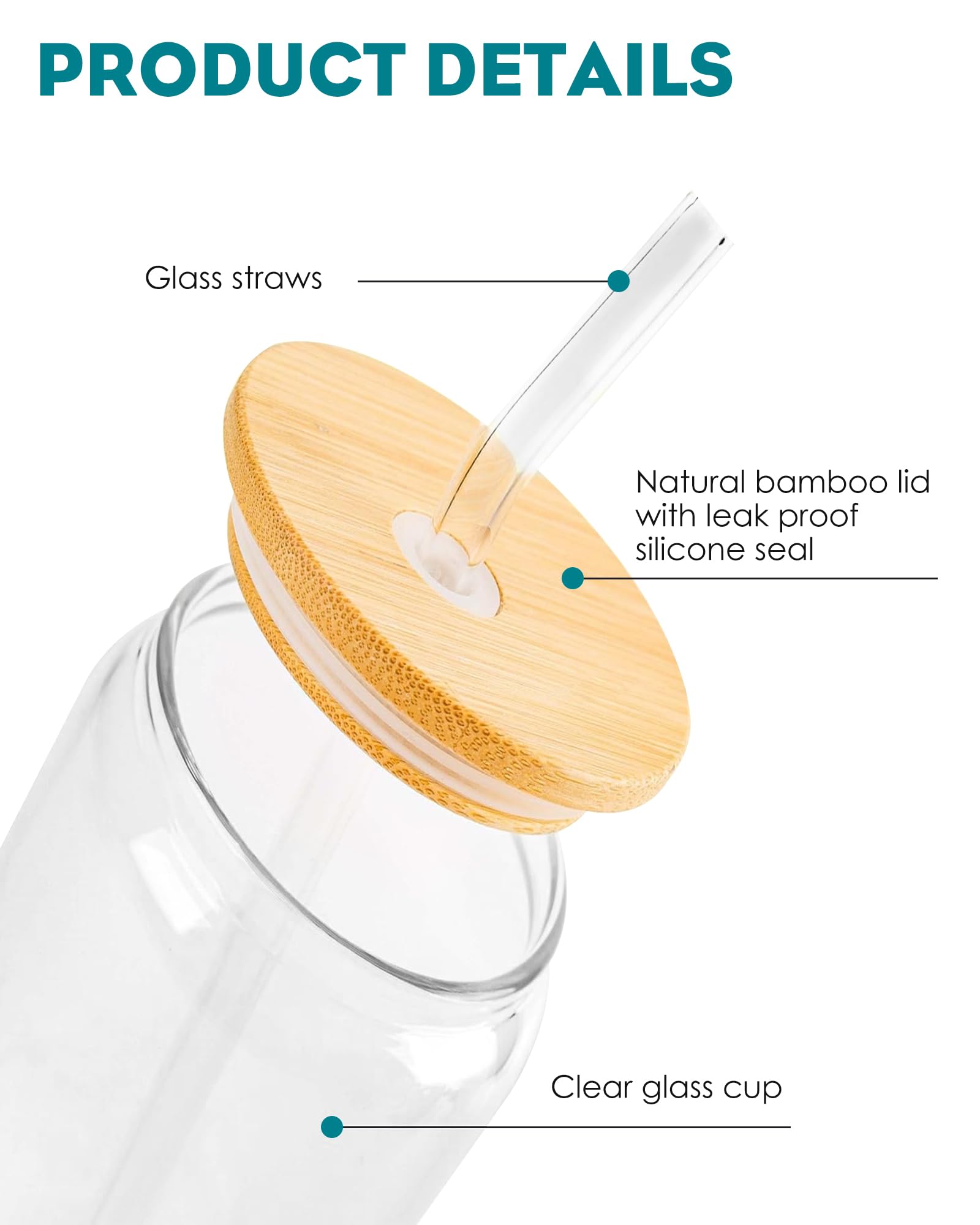 Vaso de cristal Wisimmall con borde claro y gran durabilidad térmica.