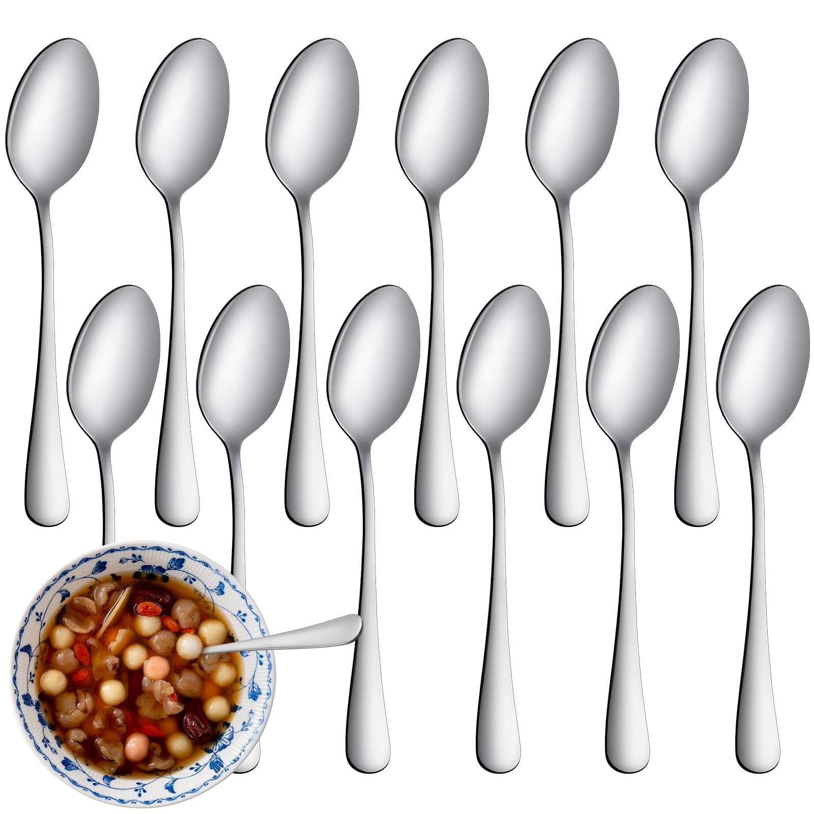 Cucharitas WISKEMA 24 piezas, acabado espejo, ideales para uso diario.