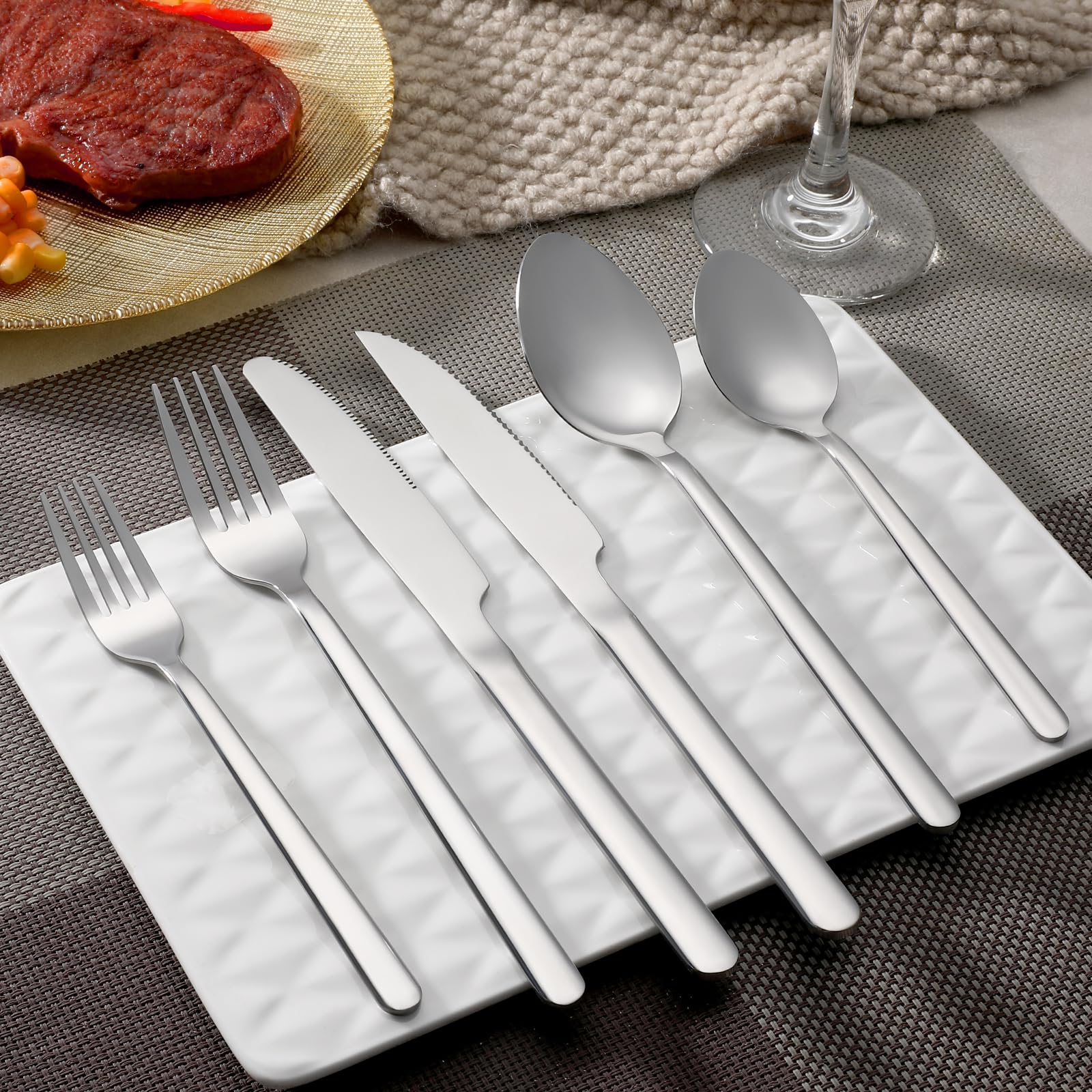 Apto para lavavajillas, fácil limpieza de cubiertos WISKEMA.