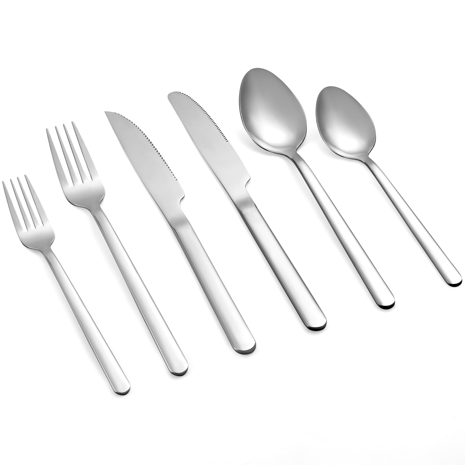 WISKEMA 24 piezas con cuchillos para bistec, ideal para 4 comensales.