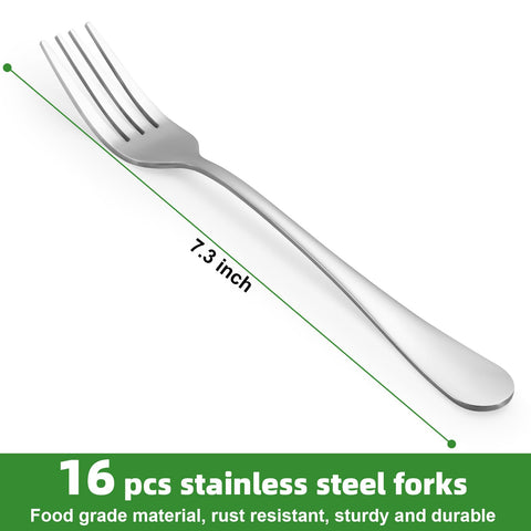 Tenedor de cena WISKEMA acero inoxidable 7-3 pulgadas, duradero para uso diario