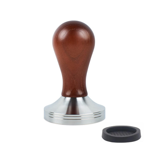WISSXOER tamper espresso 49mm con base plana y acero inoxidable, presión constante.