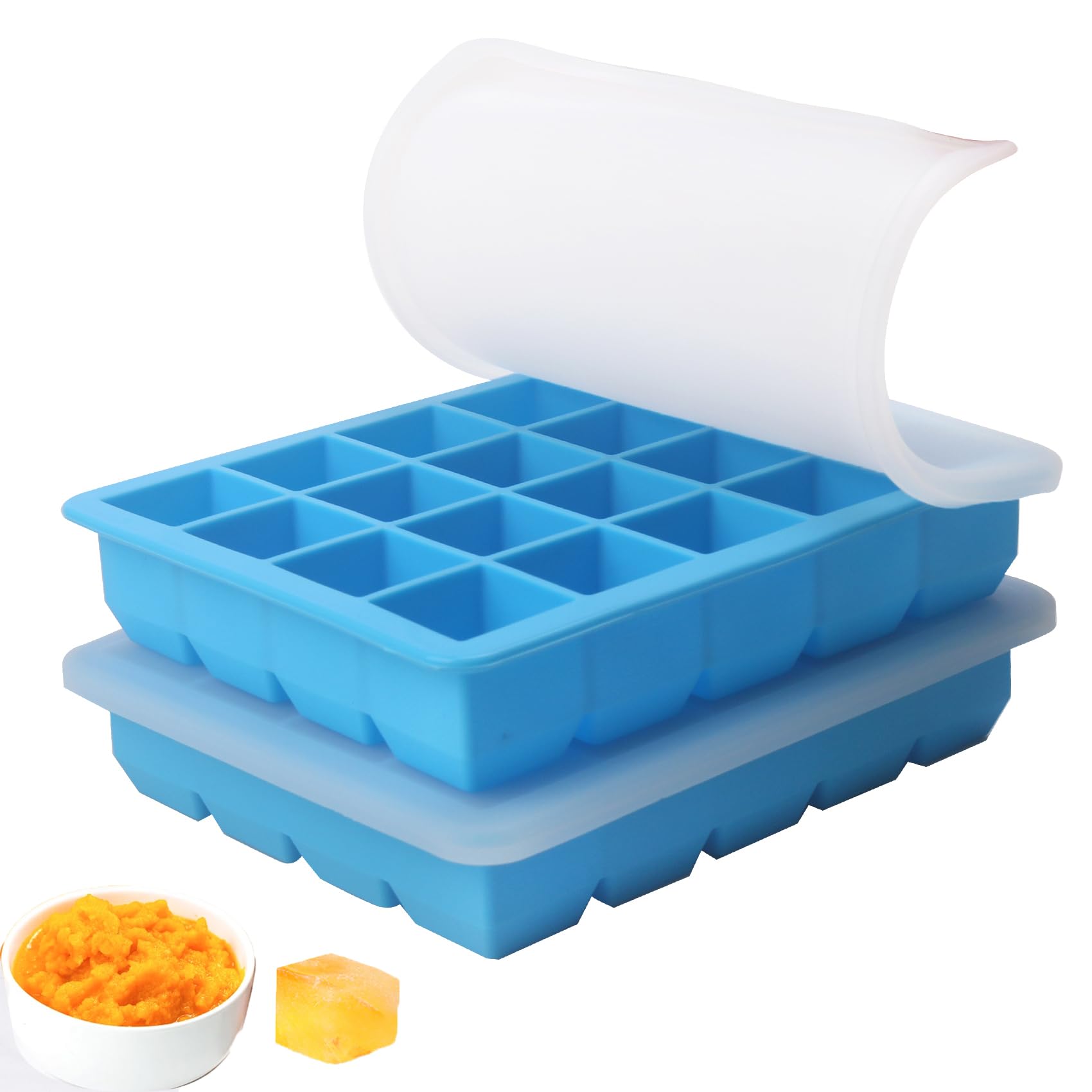 witice bandeja de silicona para congelar ajo, porciones fáciles de almacenar.