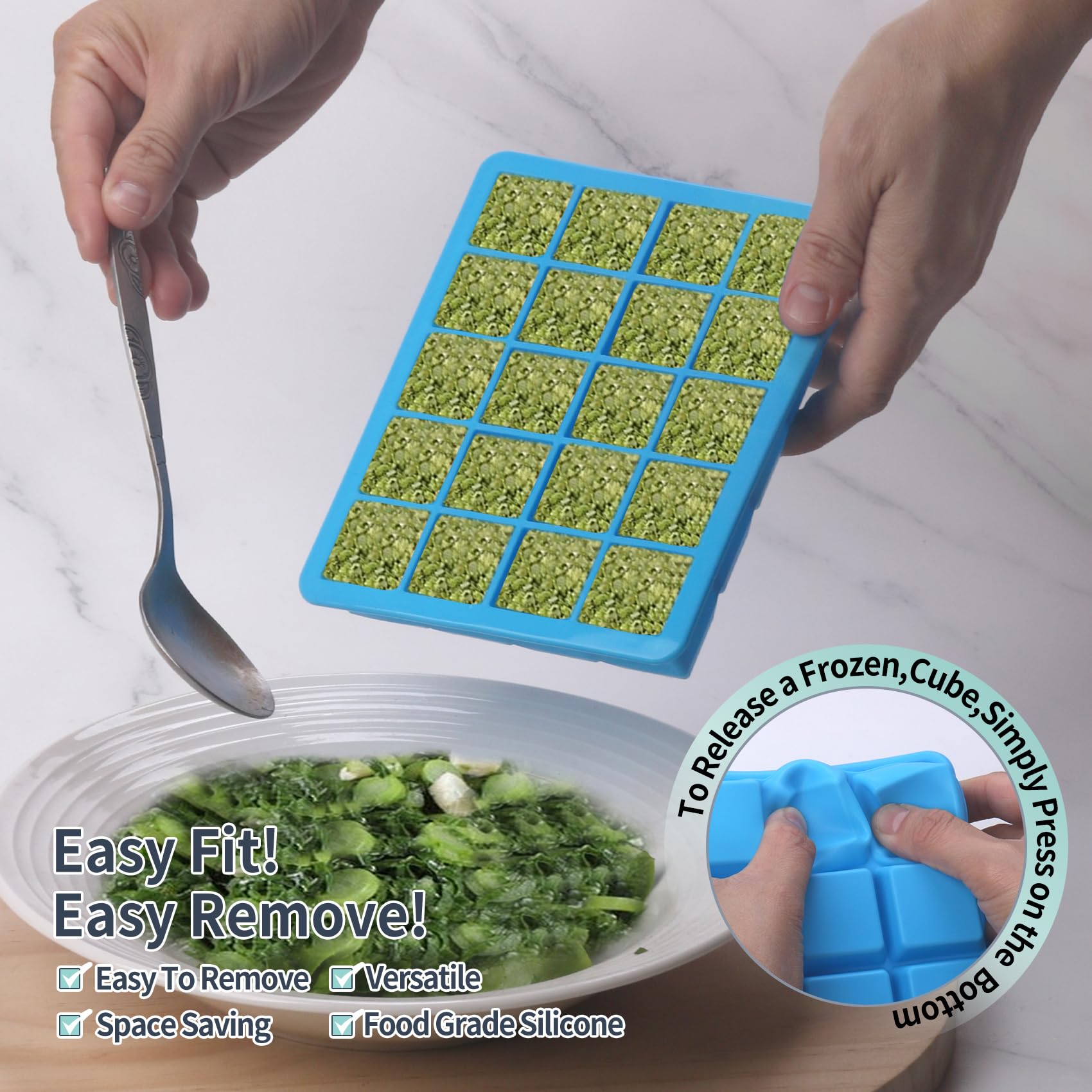 witice pack azul de moldes para congelador