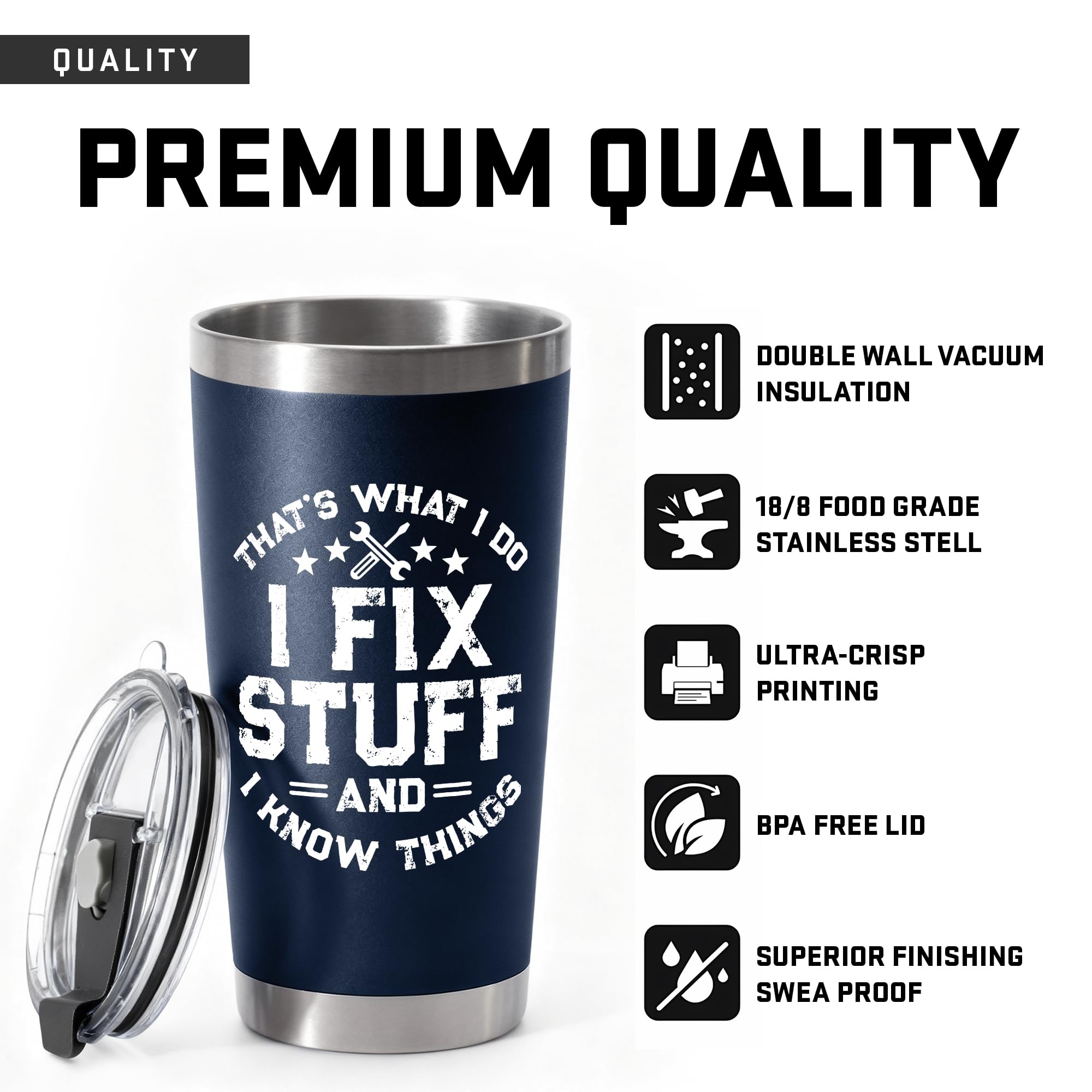 Vaso 20oz WITTSPOT, regalo de Navidad para hombres, práctico y elegante.