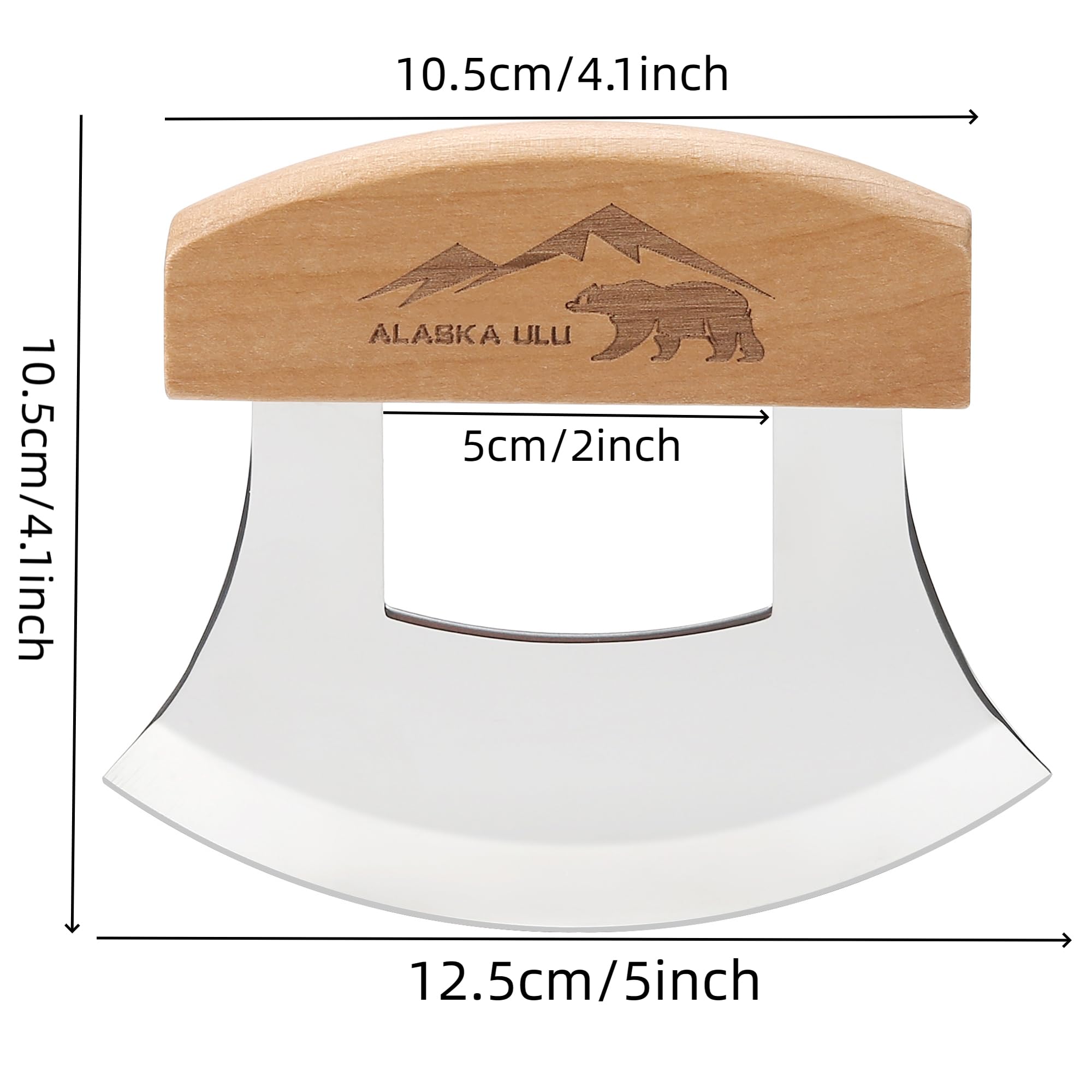 WIUCYS ulu cuchillo para cortar verduras y carnes con una mano.