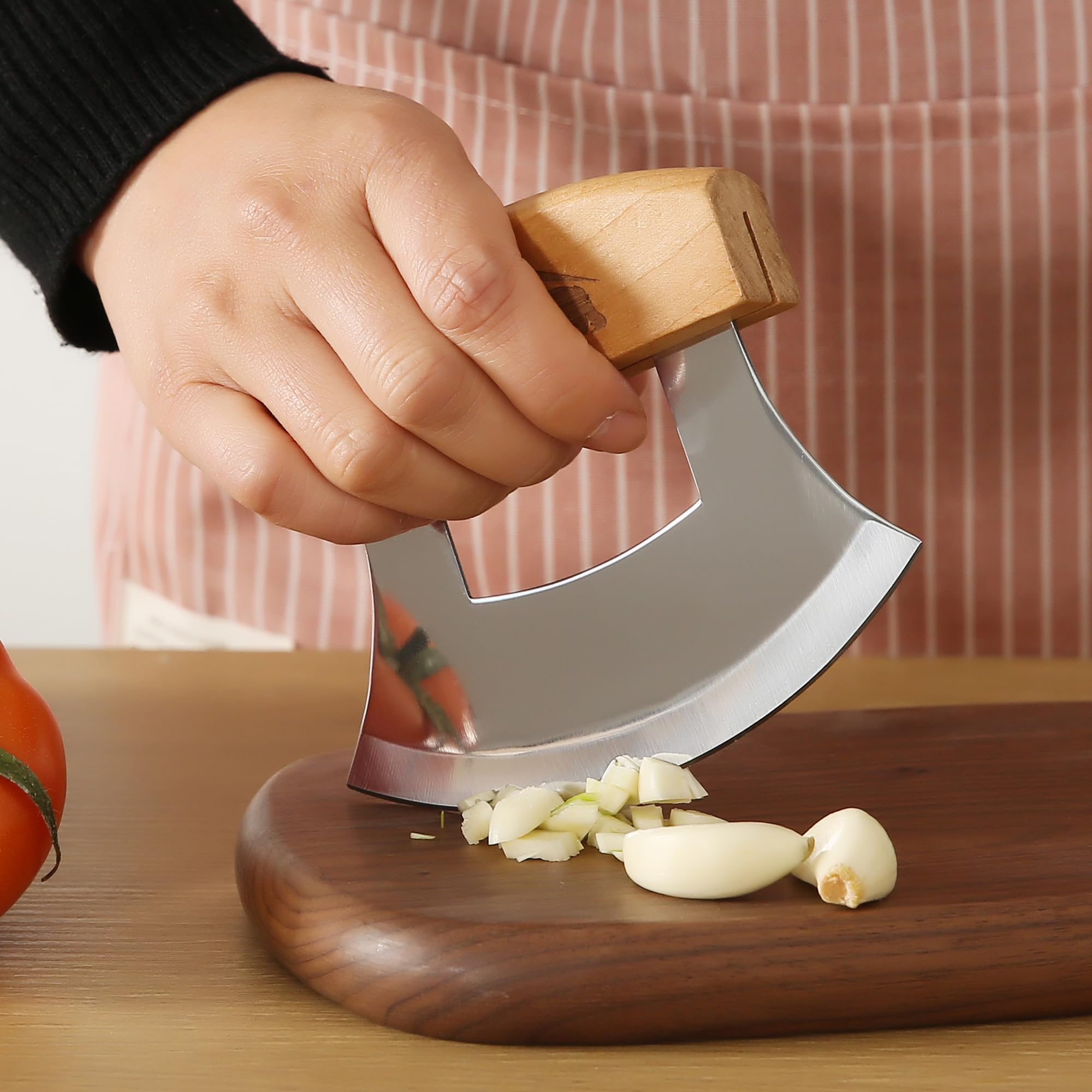 WIUCYS ulu cuchillo de una cara con diseño tradicional de Alaska.
