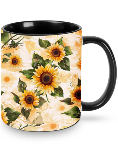 wiuurs Taza con girasoles 11oz para café diario.