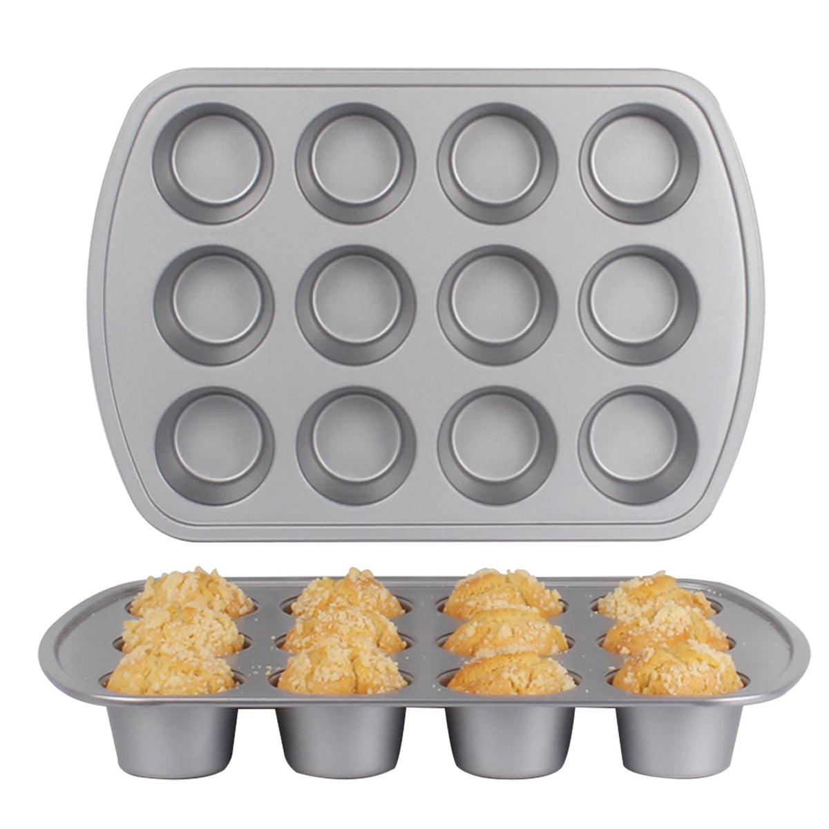 Muffins de wivplik con pozos profundos de 12 cupos para porciones generosas