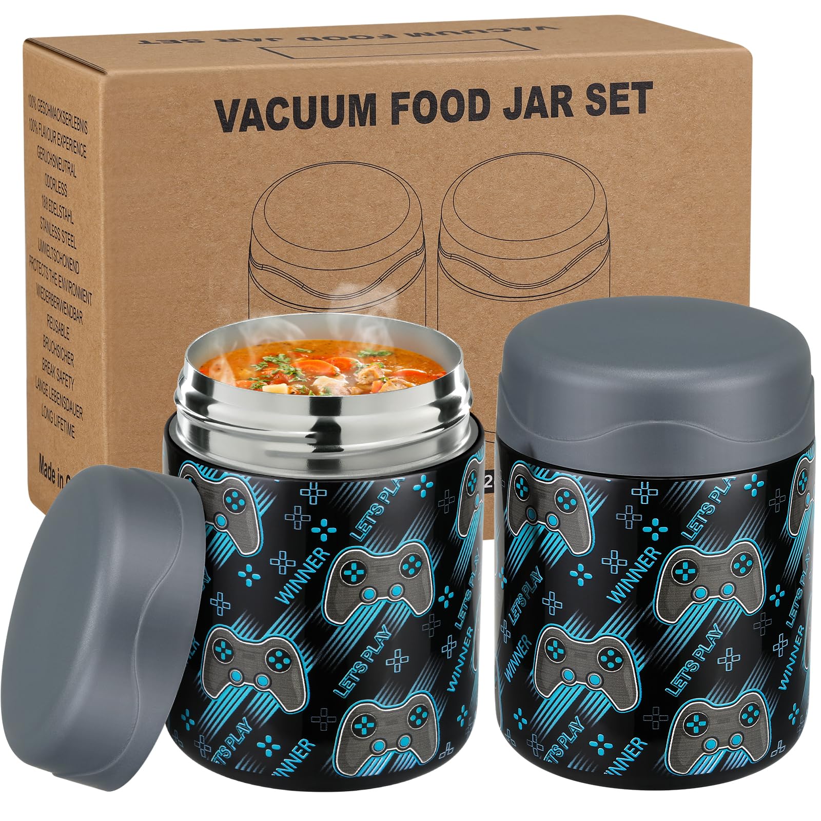 wiwens jarras aisladas 12oz, diseño infantil, ideal para almuerzo caliente