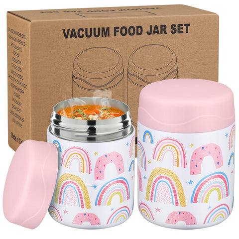 Jarro termo wiwens 12oz doble pack para almuerzos mantiene la comida caliente.