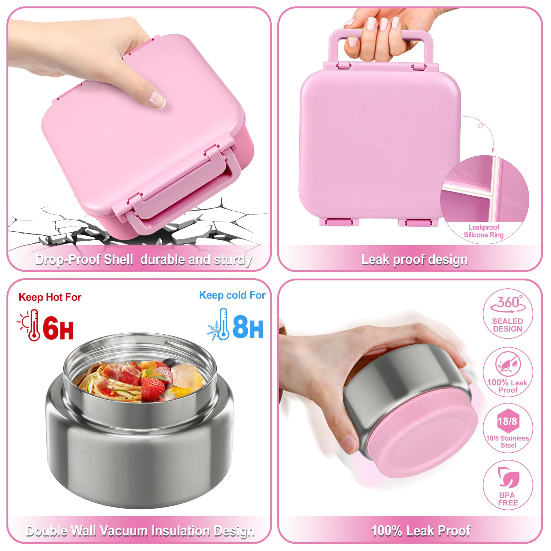 Las tazas de salsa de acero inoxidable wiwens retienen condimentos dentro de la lonchera.