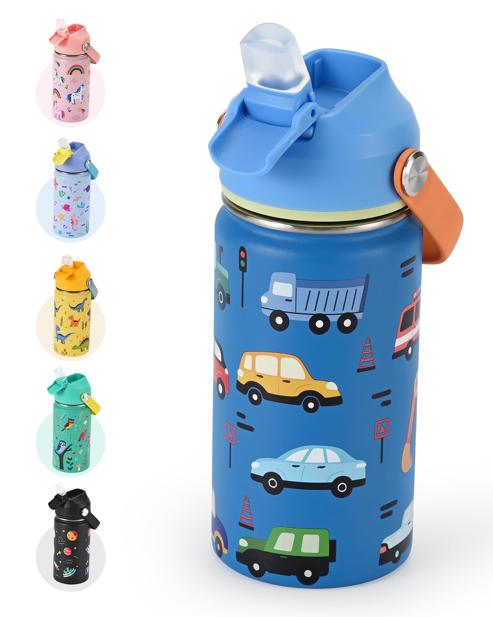 WixByti botella 14oz con boquilla de silicona suave para niños, fácil de usar