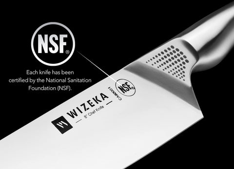 Cuchillo de corte WIZEKA de 8 pulgadas, versátil para filetear y trocear.