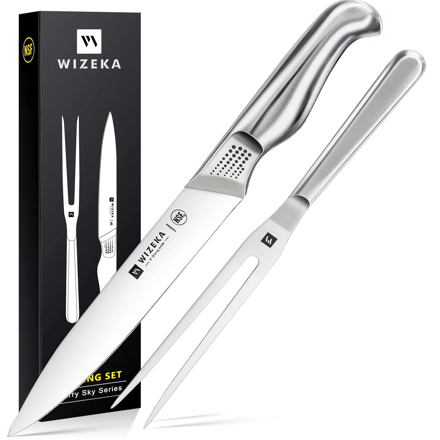 Cuchillo para pavo WIZEKA de 8 pulgadas, filo afilado para cortes precisos